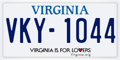 VA license plate VKY1044