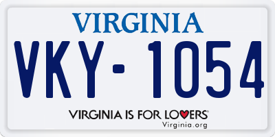 VA license plate VKY1054