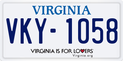 VA license plate VKY1058