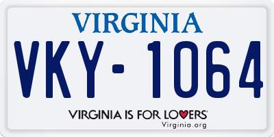 VA license plate VKY1064