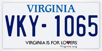 VA license plate VKY1065