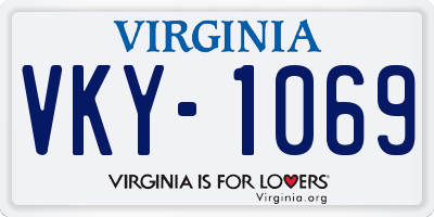 VA license plate VKY1069