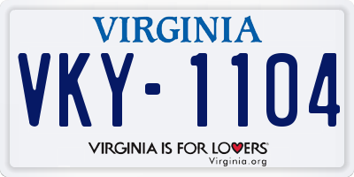 VA license plate VKY1104