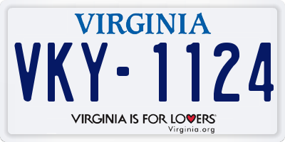 VA license plate VKY1124