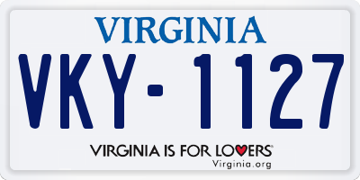 VA license plate VKY1127
