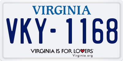 VA license plate VKY1168