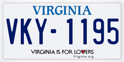 VA license plate VKY1195