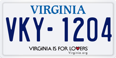 VA license plate VKY1204