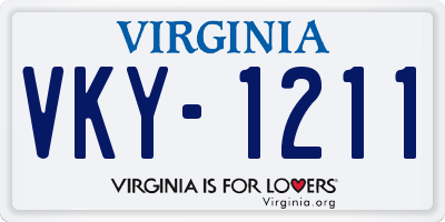 VA license plate VKY1211