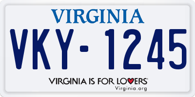 VA license plate VKY1245
