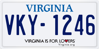 VA license plate VKY1246
