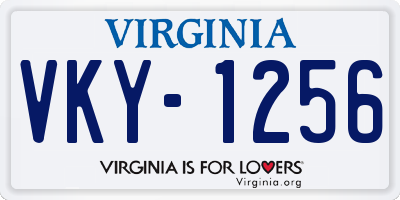 VA license plate VKY1256