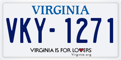 VA license plate VKY1271