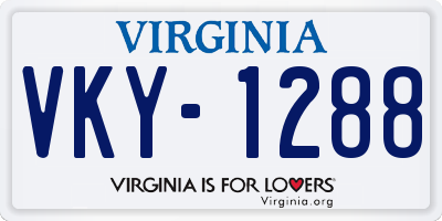 VA license plate VKY1288