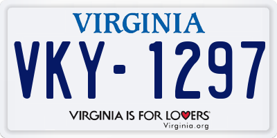 VA license plate VKY1297