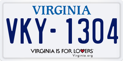 VA license plate VKY1304