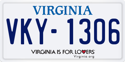 VA license plate VKY1306