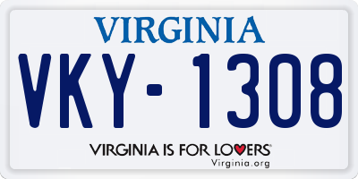 VA license plate VKY1308