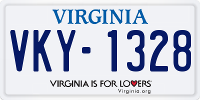 VA license plate VKY1328