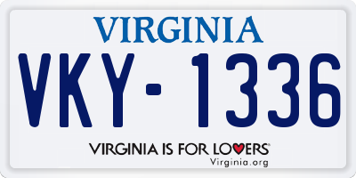 VA license plate VKY1336