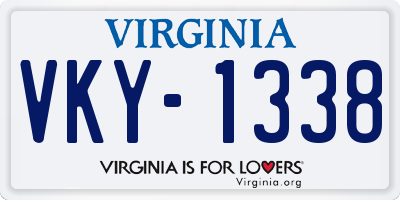 VA license plate VKY1338