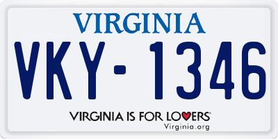VA license plate VKY1346