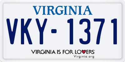 VA license plate VKY1371