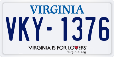 VA license plate VKY1376
