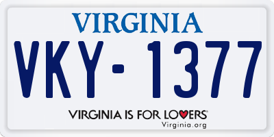 VA license plate VKY1377