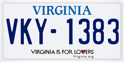 VA license plate VKY1383