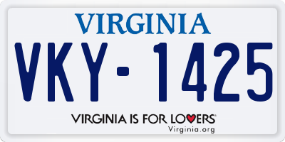 VA license plate VKY1425