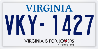 VA license plate VKY1427