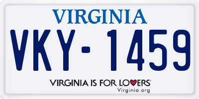 VA license plate VKY1459