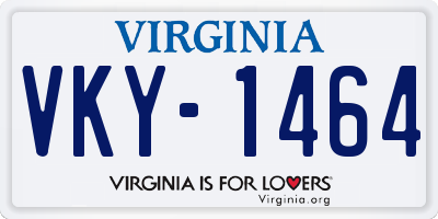 VA license plate VKY1464