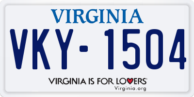 VA license plate VKY1504
