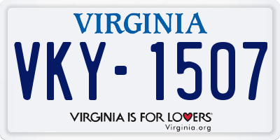 VA license plate VKY1507