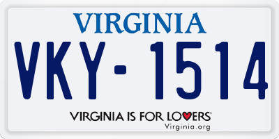 VA license plate VKY1514