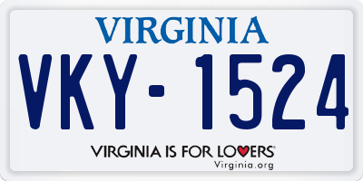 VA license plate VKY1524