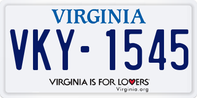 VA license plate VKY1545