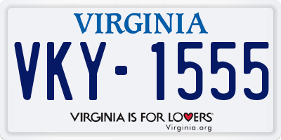 VA license plate VKY1555