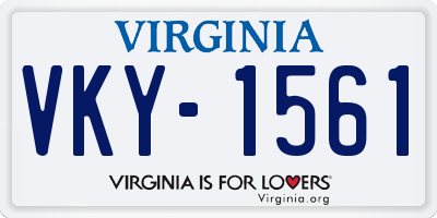 VA license plate VKY1561
