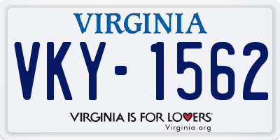 VA license plate VKY1562
