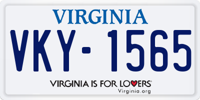 VA license plate VKY1565
