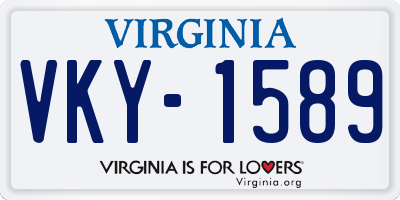 VA license plate VKY1589