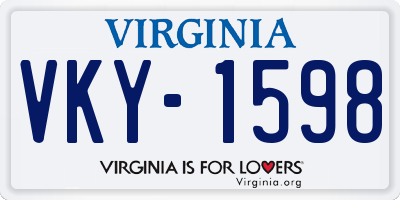 VA license plate VKY1598
