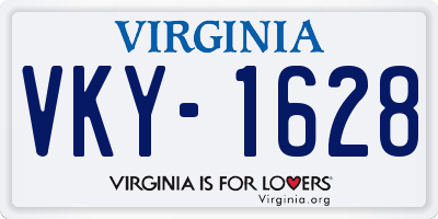 VA license plate VKY1628