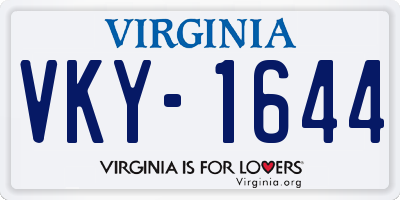 VA license plate VKY1644