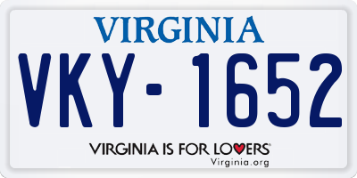 VA license plate VKY1652