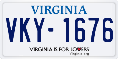 VA license plate VKY1676
