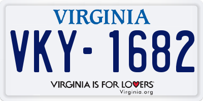 VA license plate VKY1682